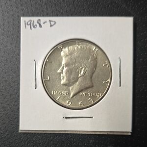 🇺🇸 1968D Kennedy Half Dollar – 40% Silver JFK Era 🇺🇸